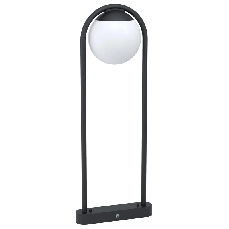 EGLO Prata Vecchia Outdoor Floor Lamp, 1-Bulb Outdoor Light, Minimalist, Floor Lamp Made of Galvanised Steel in Black and Plastic in White, Outdoor Lamp with E27 Socket, IP44