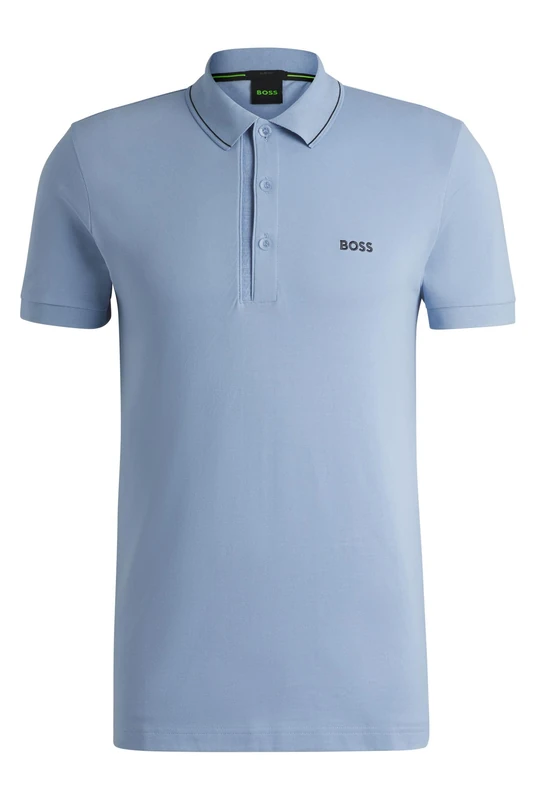 BOSS Mens Paule 4 Cotton-piqué Slim-fit Polo Shirt with Collar Stripe