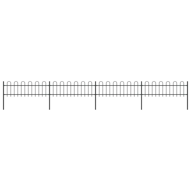 Tidyard Elegant Black Powder-Coated Steel Garden Fence 6.8m Long for Home Security Model277641