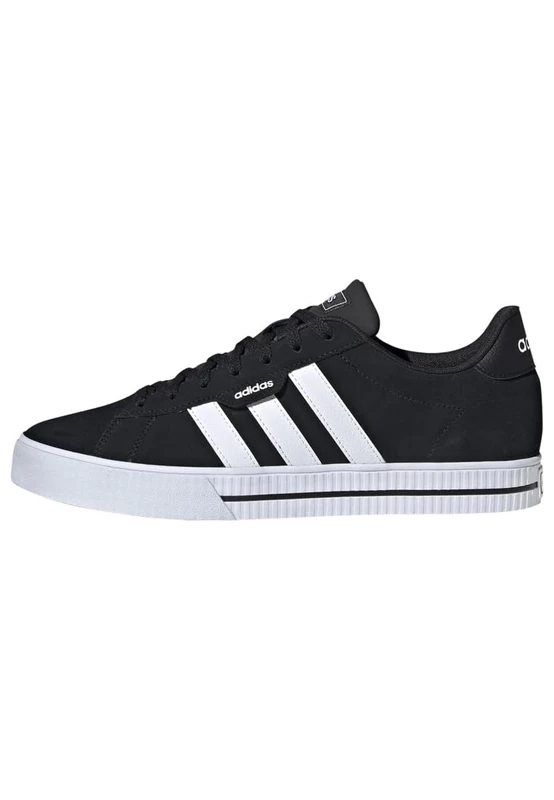 adidas Men's Daily 3.0 Leather Shoes, Core Black / Cloud White / Core Black, 8 UK