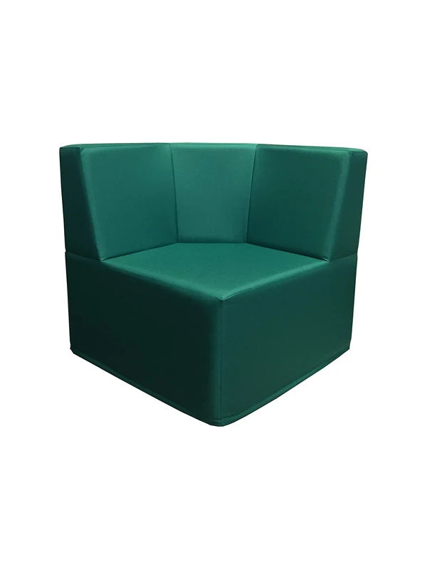 PanQube SAVONA 60 Module 5-D-GR Corner Sofa for Children without Embroidery, Green, 60 cm x 60 cm x 30 cm