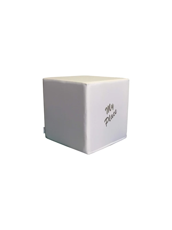 PanQube Module 8-D-BE-STK Pufa Verona 45 Children's Footstool with Embroidery Beige 45 cm x 45 cm x 45 cm