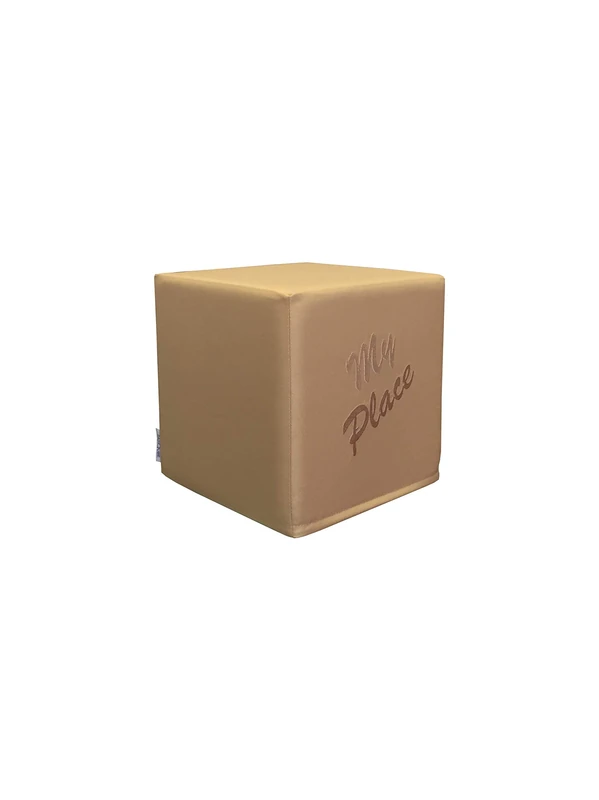PanQube Module 6-D-BE-STK Pufa Verona 30 Children's Footstool with Embroidery 30 cm x 30 cm x 30 cm Beige
