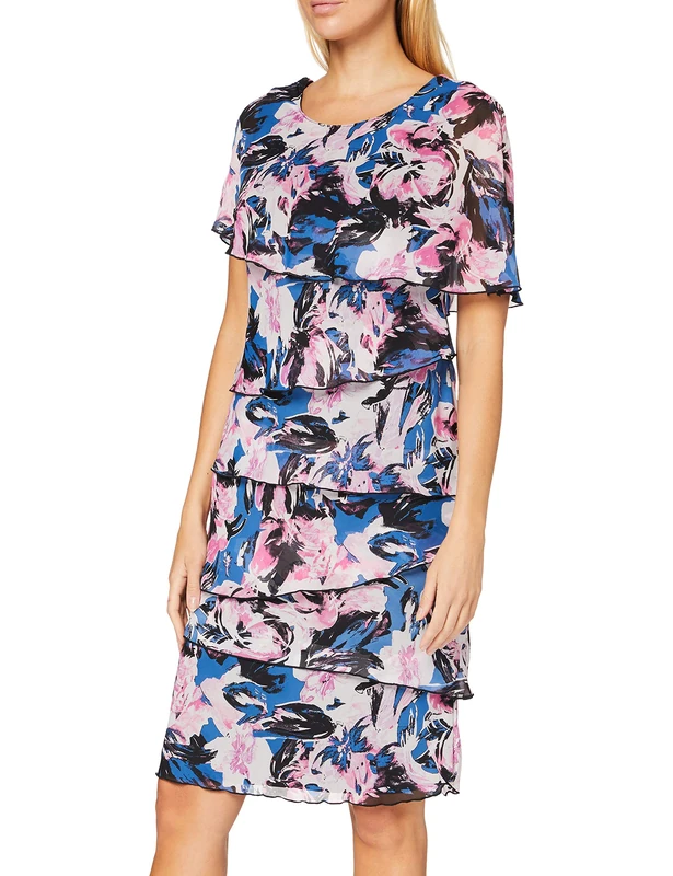 Gina Bacconi Women's Fiorela Cocktail Dress, Pink/Black, 12