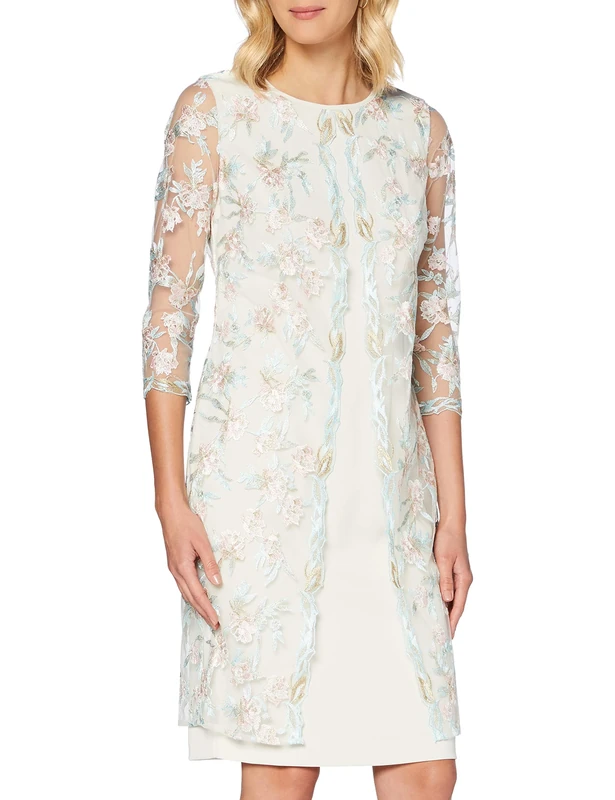 Gina Bacconi Women's Haila Mother of The Bride Dress, Turquoise/Pink, 10