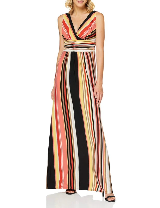 Gina Bacconi Women's Thia Cocktail Dress, Coral/Black, 12