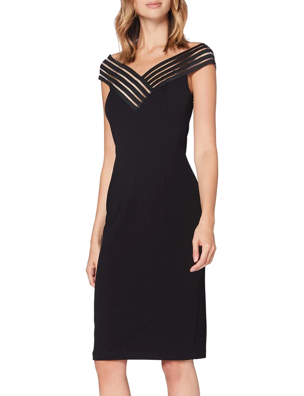 Gina Bacconi Women's Callia Cocktail Dress, Black, 08