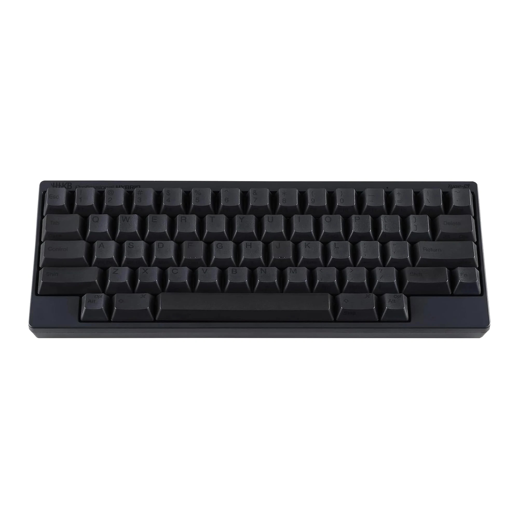 HHKB HYBRID Type-S Keyboard Charcoal PD-KB800BS, Mechanical 60% Compact Keyboard, Portable, Silent Key Switches, Bluetooth and USB-C, Printed keycap