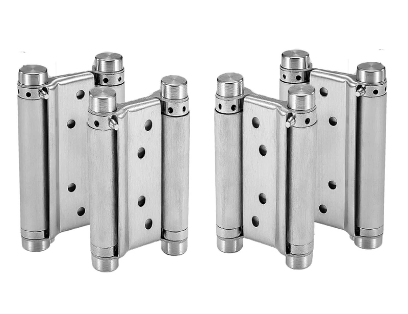 2 Pairs (4Pcs) of 5" Heavty Duty Stainless Steel Cafe Saloon Door Swing Self Closing Double Action Spring Hinges