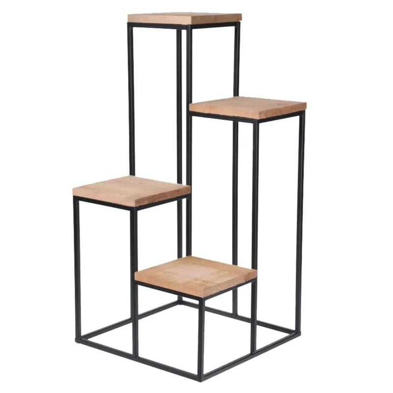 KOOPMANN Plant staircase with 4 shelves 34 x 34 x 67 cm (H x H) - plant shelving - flower shelf - wooden stand