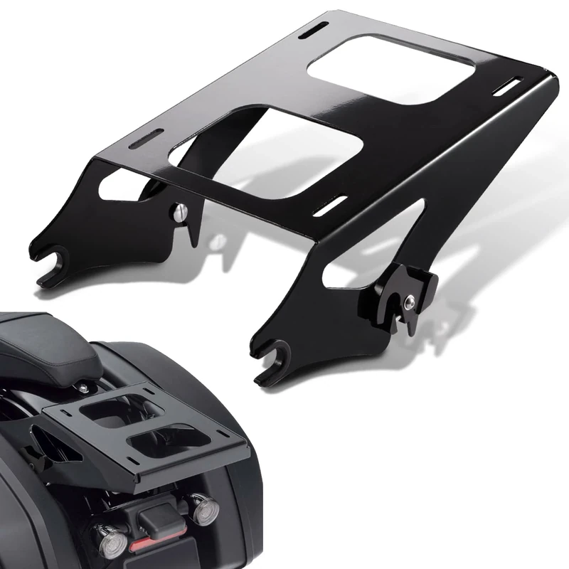 Amazicha Detachable Two 2 Up Tour Pack Pak Luggage Rack Mounting Rack Black Compatible for Harley Davidson Touring Street Glide/Electra Glide/Road Glide/Road King 2014-2022