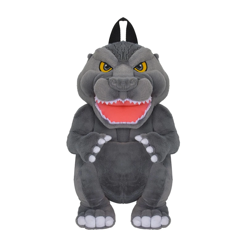 Concept One Godzilla Mini Backpack, Plush Small Travel Bag Purse for Men and Women, Adjustable Shoulder Straps, Grey, 14 Inch, Grey, One Size, Godzilla Mini Backpack, Plush Small Travel Bag Purse for
