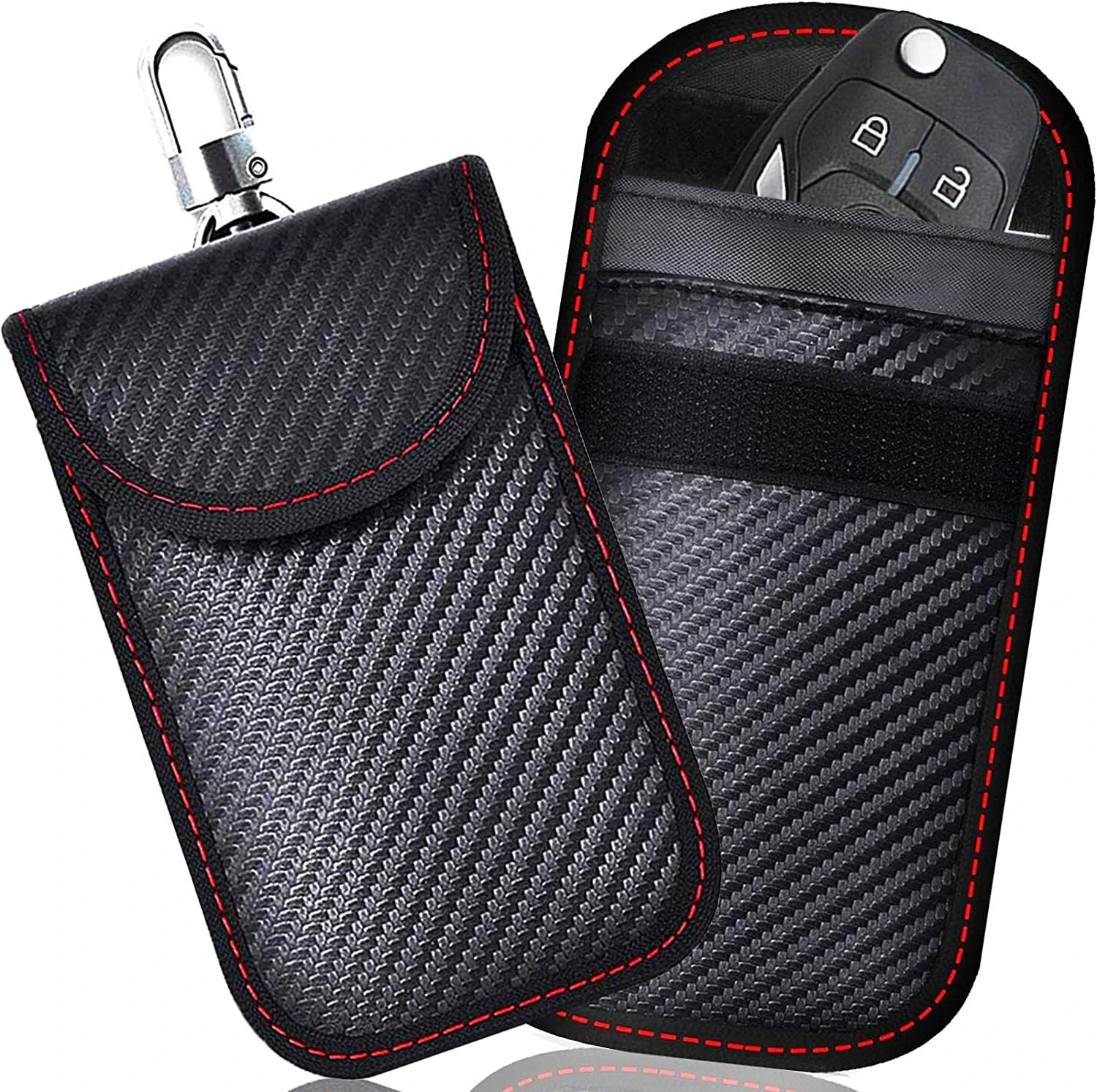 2 Pack Small Faraday Pouch for Car Keys, Car Key Signal Blocking Bag for Car, RFID Key Pouch Faraday Bag for Keyless Car, (Small)