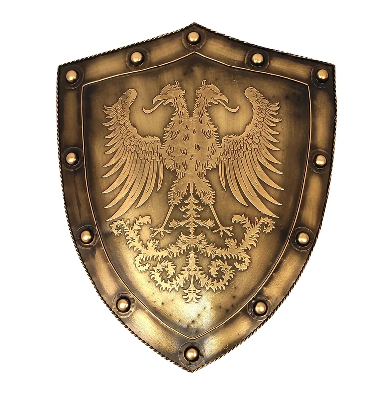 LOOYAR Medieval Double-headed Eagle Shield for Swords Holder Wall Decoration Home Office Bar