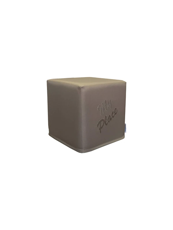PanQube Module 6-KH-STK Pufa VERONA 30 Footstool with Embroidery, Khaki, 30cm x 30cm x 30cm - Image 1