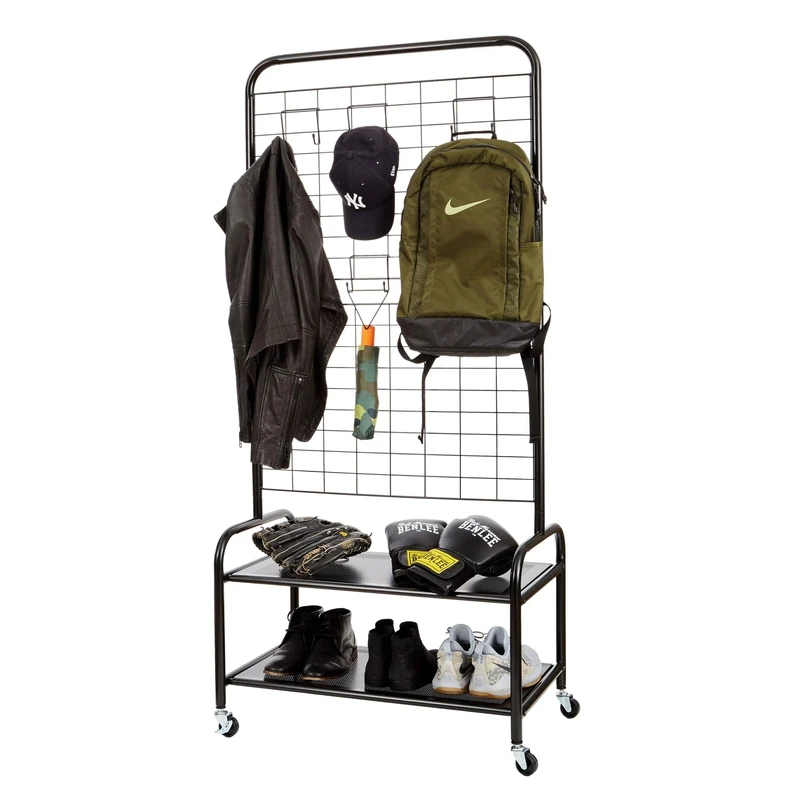 Store It Coat Stand, Metal, Black, 77x45x167cm