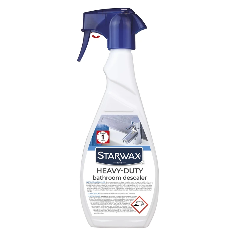 STARWAX - Heavy-Duty Bathroom Descaler - Deep Action - Ideal for Old and Built-Up Limescale - Acts in 1 Minute - 500ml