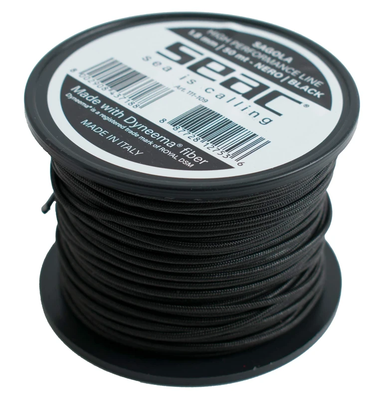 SEAC Unisex's Dyneema for Spearfishing,1.8mm,Black,1110109520000A