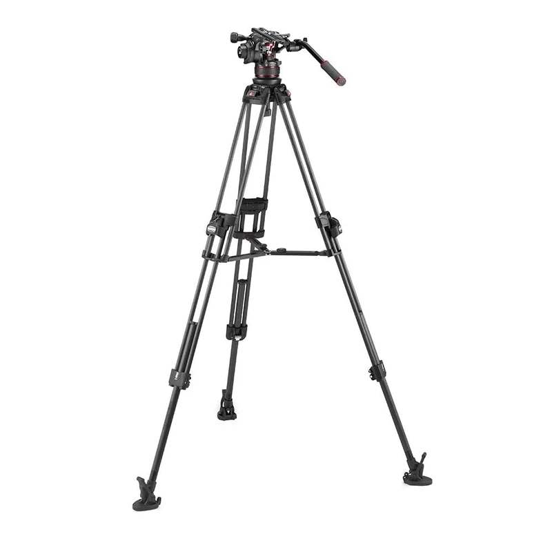 Manfrotto MVK612TWINFC, Nitrotech 612 Fluid Video Head with Carbon 645 Fast Twin Video Tripod, Pro Kit for DSLR, Digital Camera, Camcorder, Videographer, Payload 12kg