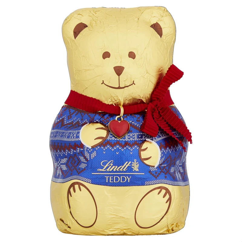 Lindt Teddy Christmas Red & Blue Jumper Hollow Figure – Large 200g – 2025 Stocking Filler Gift for Him & Her, Adults & Kids