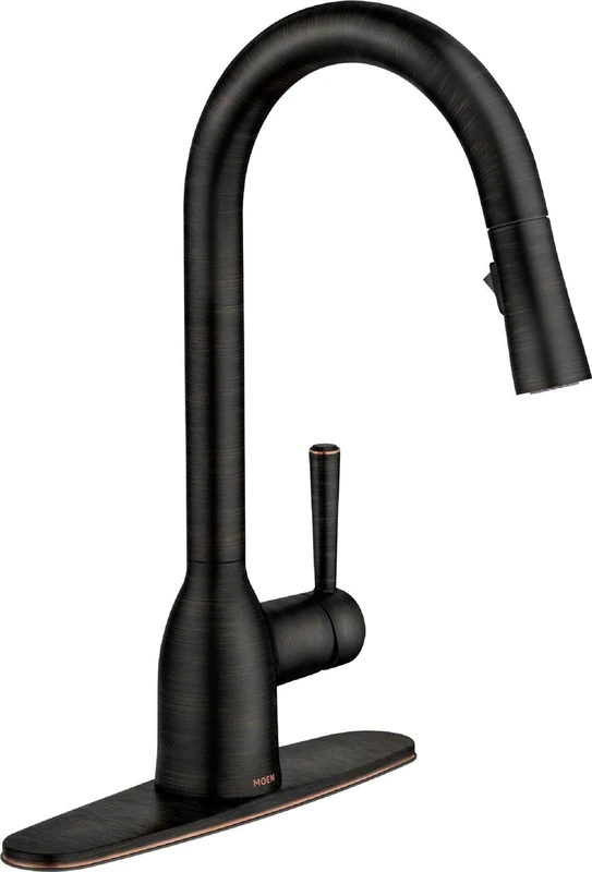 Moen 87233BRB Adler One-Handle High Arc Pulldown Kitchen Faucet with Power Clean, Mediterranean Bronze - Image 1