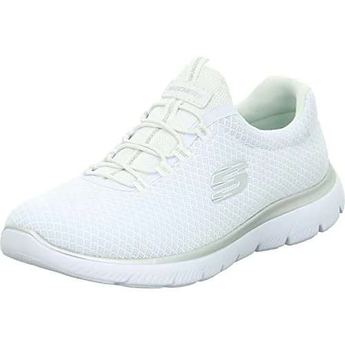 Skechers Women's Summits 12980 Trainers, White Mesh/Silver Trim, 9 UK