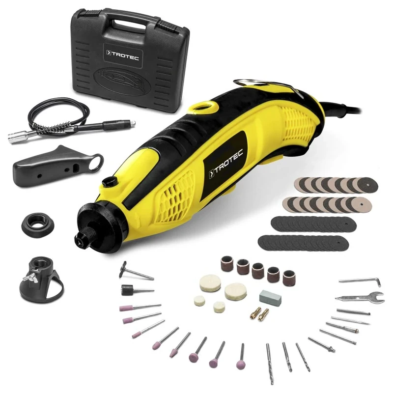 TROTEC PMTS Oscillating Multitool 01-230V, with 85 Accessories, 6 Speed, 170 W, Includes Case and Box for Accessories, DIY, Crafts