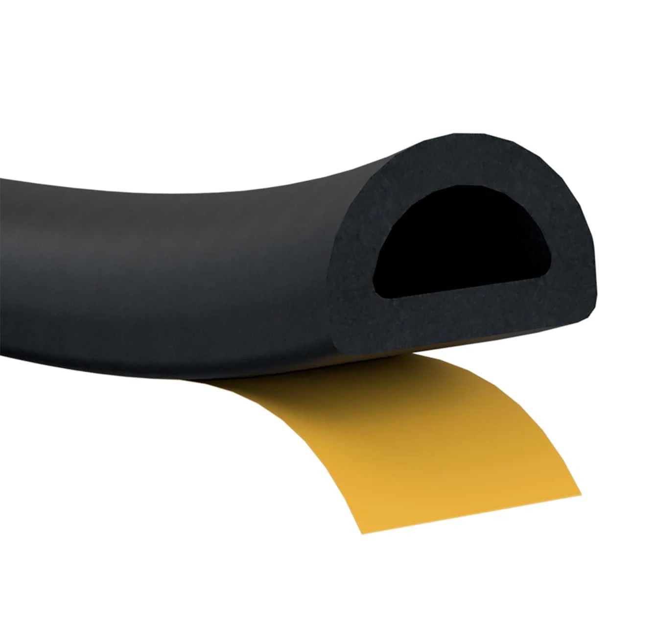 Stormguard EPDM 5 Metres, D Black Draught Excluder Self Adhesive Rubber Door Window Seal Roll