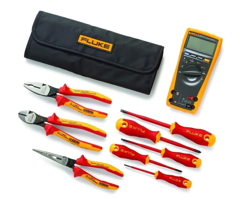 Fluke 179 True-RMS Digital Multimeter + Hand Tools Starter Kit (5 insulated screwdrivers and 3 insulated pliers), IB179K-EGFID