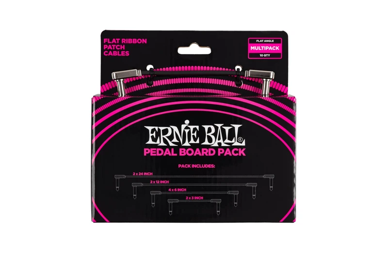 Ernie Ball Flat Ribbon Patch Cables Pedalboard Multi-Pack
