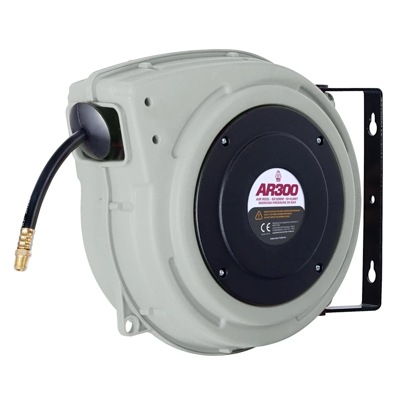 MAXTOOLS AR300 Heavy Duty Shockproof Air Hose Reel with Bracket for Wall or Wall Application, Length 8+2m