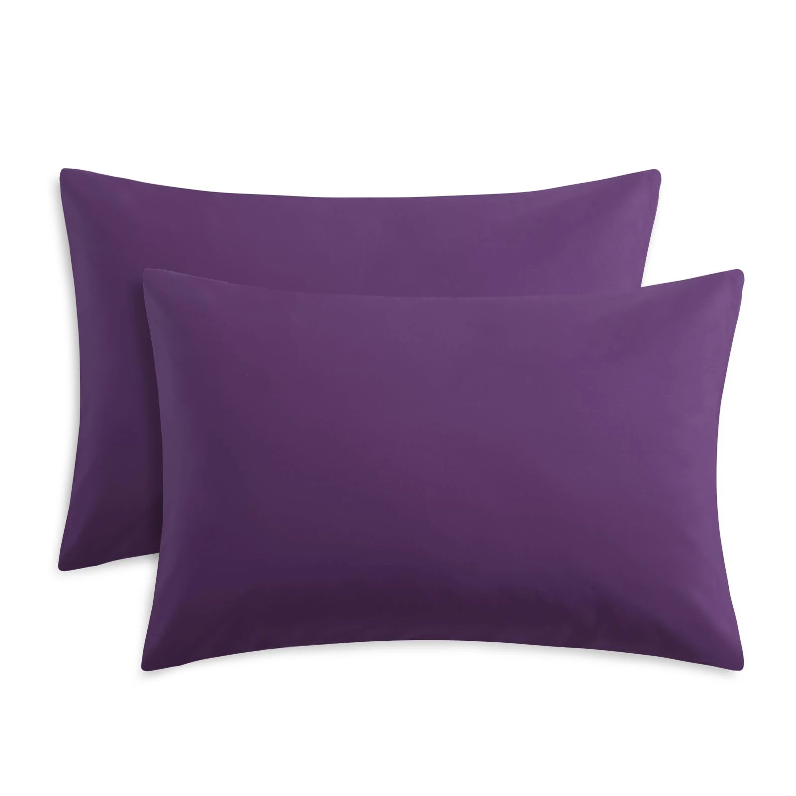 RUIKASI Pillow Cases 2 Pack Purple - Plain Pillowcases with Envelope Closure Breathable Premium Brushed Microfiber Set of 2 Pillow Covers Standard 50x75 cm