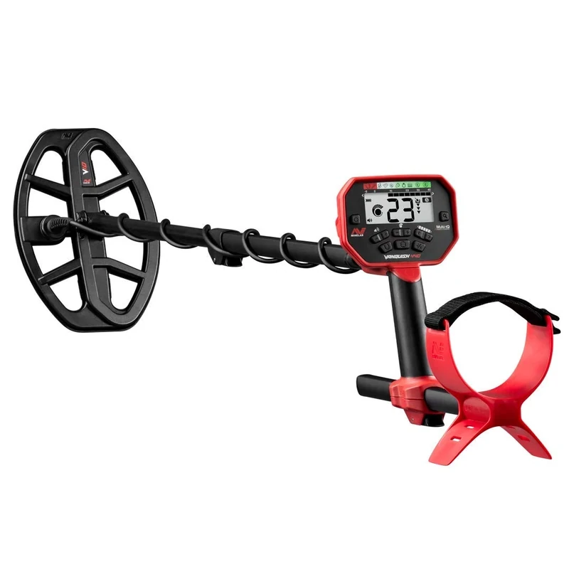 "Minelab Vanquish 440 Multi-Frequency Pinpointing Metal Detector for Adults with V10 10""x7"" Double-D Waterproof Coil (4 Detect Modes, Wired Headphones & Rain Cover Included)"