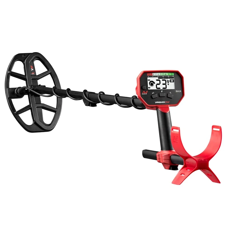 Minelab Vanquish 340 Multi-Frequency Auto-Select Metal Detector for Adults with V10 10"x7" Double-D Waterproof Coil (3 Detect Modes)