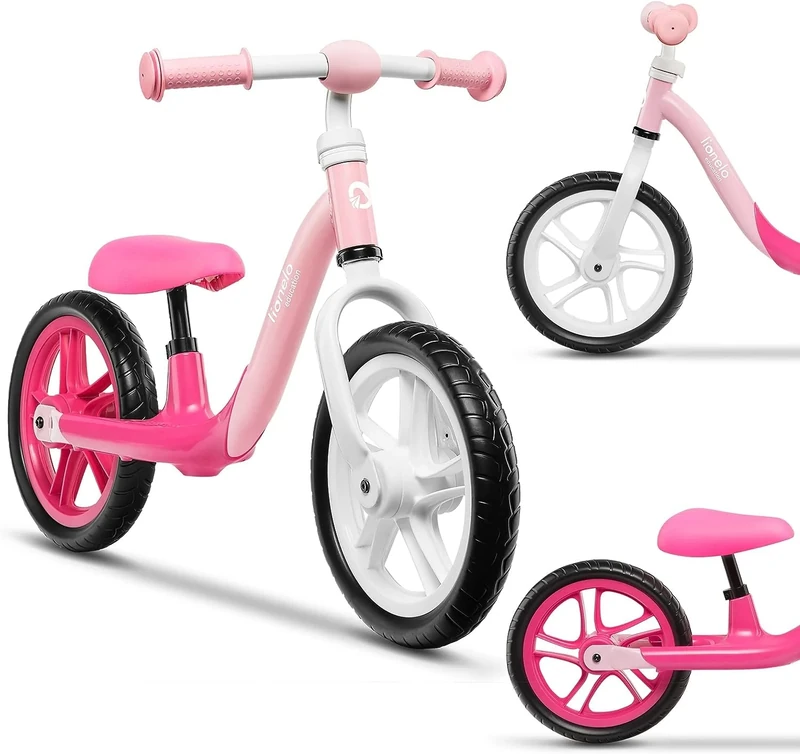 lionelo ALEX Kids' Balance Bike for Ages 3+ Lightweight, Adjustable Seat, EVA Foam Wheels, Safety Handlebar, Up to 30kg - Perfect Outdoor Adventure Gift for Boys & Girls