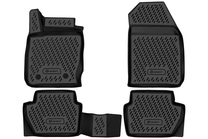 Element Tailor-Made Premium 3D Rubber Floor Mats Designed for Ford Ecosport, Mk2, 2012-2023, 4-Piece Set