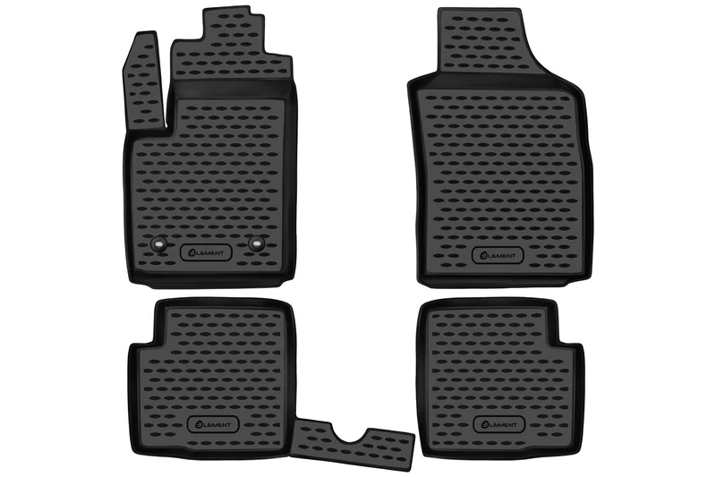 Element Premium 3D Rubber Floor Mats Designed for Fiat 500, MK2, 2007-2024, 4-Piece Set