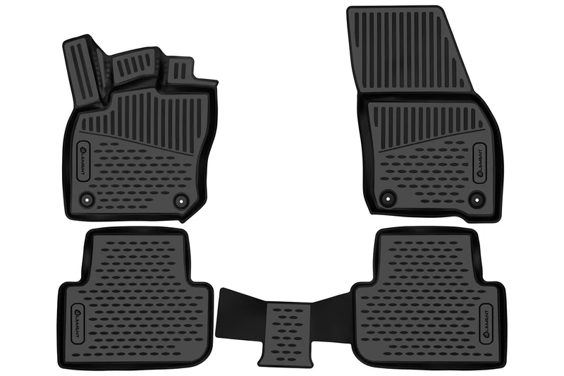 Element EXP.CARAUD0001 Premium Anti-Slip Rubber Floor Mats for Audi Q3 Year 15-20 Black
