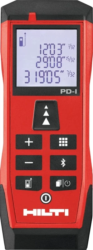 Hilti PD-I Laser Distance Meter (up to 100m, compact, smart features, Bluetooth, for single and continuous measurement, indoor use, with calculator and memory. Case included, 2212517)