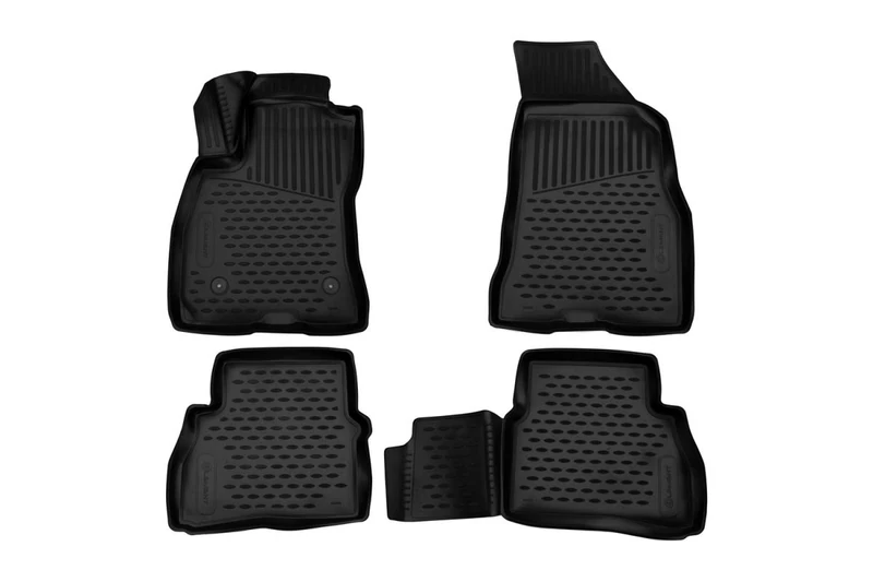Element EXP.ELEMENT3D02052210k Premium Anti-Slip Rubber Floor Mats for Fiat Doblo II, Van Year 10-20, Black