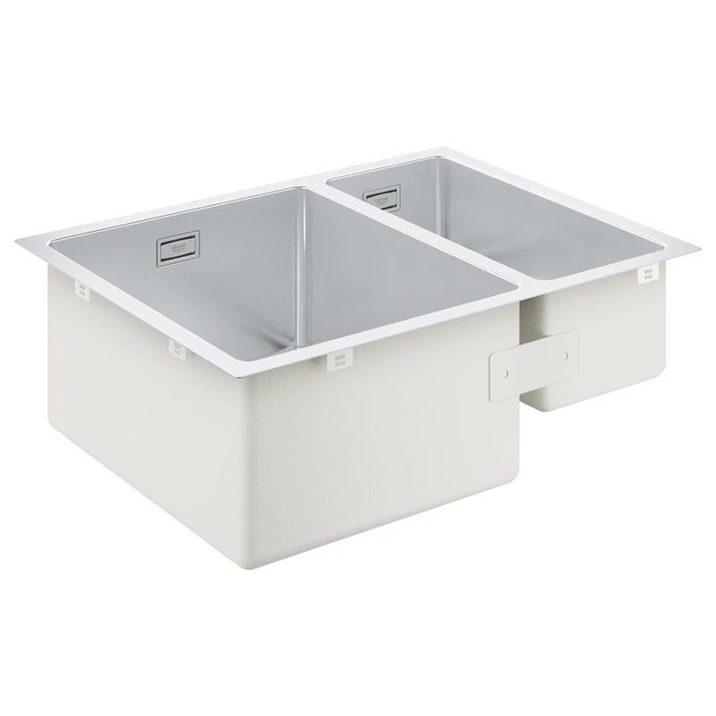 GROHE K700 Stainless Steel 1.5 Bowl Kitchen Sink, Undermounted, with Overflow, 595x450mm, 31577SD1