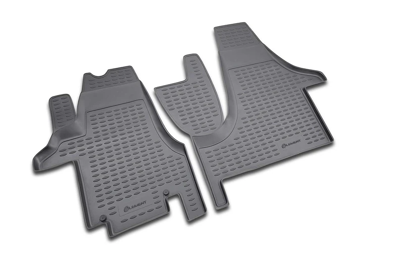 Element EXP.NLC.51.11.210 Premium Anti-Slip Rubber Floor Mats for VW T5/T6 (Multivan, Caravelle and Transporter Year: 04-20, Black, Fit, Passform