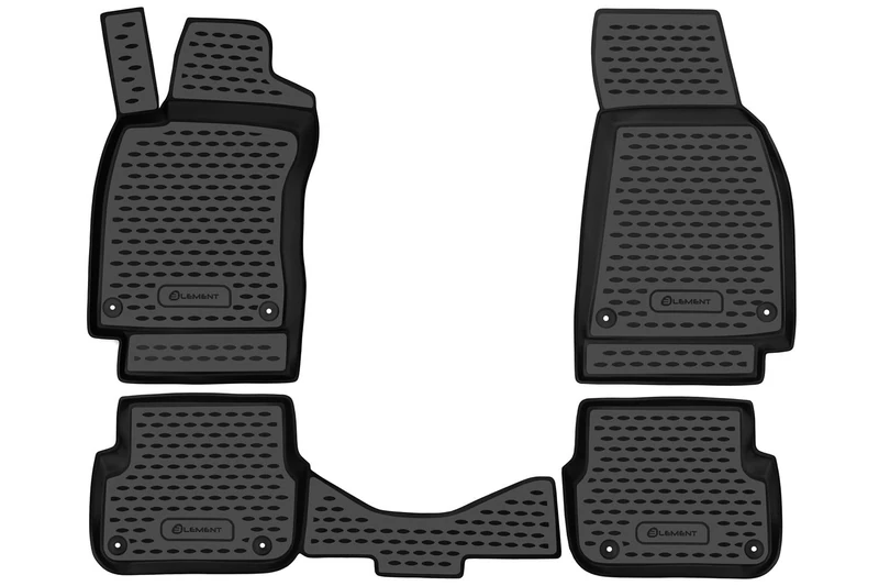 Element EXP.NLC.45.03.210k Premium Non-Slip Rubber Floor Mats for Skoda Octavia II (Type 1Z) Year 04-13 Black - Image 1