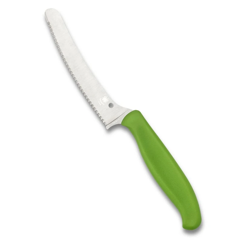 Spyderco Kitchen Cutlery Green Polypropylene Z-Cut Bread CTS BD1N Stainless