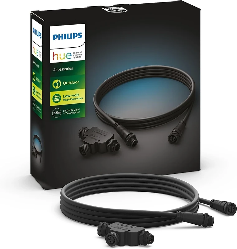 Philips Hue Low Voltage Extension Cable 2.5m Black - Outdoor Power