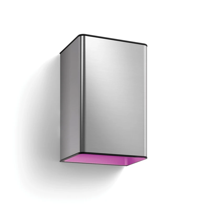 Philips Hue Resonate White and Colour Ambiance LED Smart Outdoor Wall Light for Garden and Patio. [INOX] Compatible with Alexa, Google Assistant and Apple HomeKit