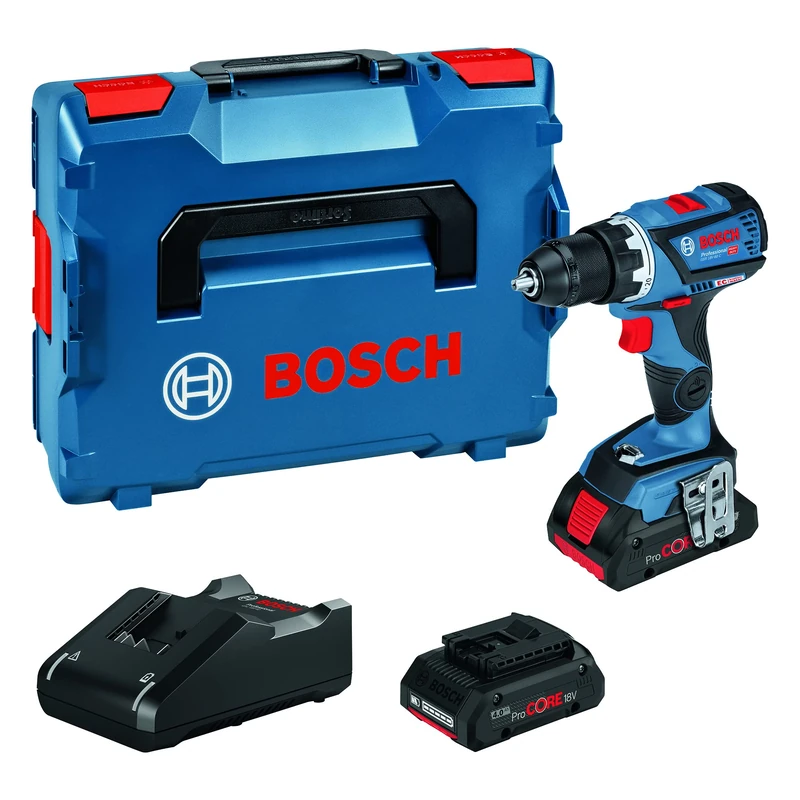 Bosch Professional 18V System GSR 18V-60 C cordless drill driver (60 Nm max. torque, incl. 2x4.0 Ah ProCORE18V battery, GAL 18 V-40 charger, L-BOXX 136)
