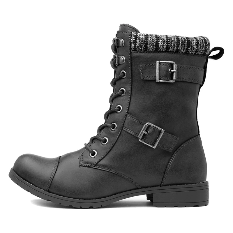 Rocket Dog Womens Billie Combat Boots, Black, 6 UK