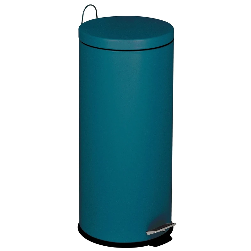 KITCHEN MOVE 905567E Black SS Urban Pedal Bin 30 L Diameter 29 x H 66 cm Stainless Steel with Bucket Blue, stainless steel ABS, blue, Ø29xH66cm