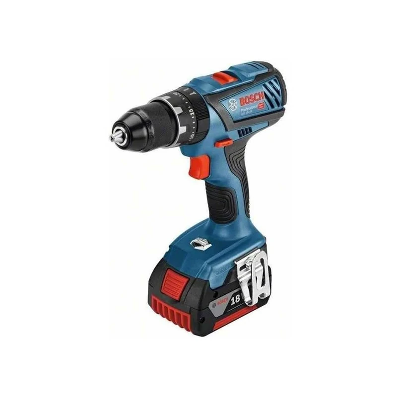 Bosch Professional 18V System GSB 18V-28 Cordless Combi Drill (max. Torque of 63 Nm, incl. 2 x 4.0 Ah Rechargeable Batteries, GAL 18V-40 Charger, L-BOXX)
